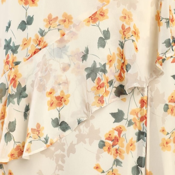 NWT Lulus Shadow Blooms Cream Floral Print Ruffled Maxi Dress - Picture 6 of 10